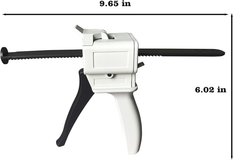 anquanhepro Dispenser Gun, 50ml Dispensing Gun Kit Impression Mixing Dispensing Dispenser AB Gun 1:1/1:2/10:1 or 55ML Single (55CC-1:0) - Image 2